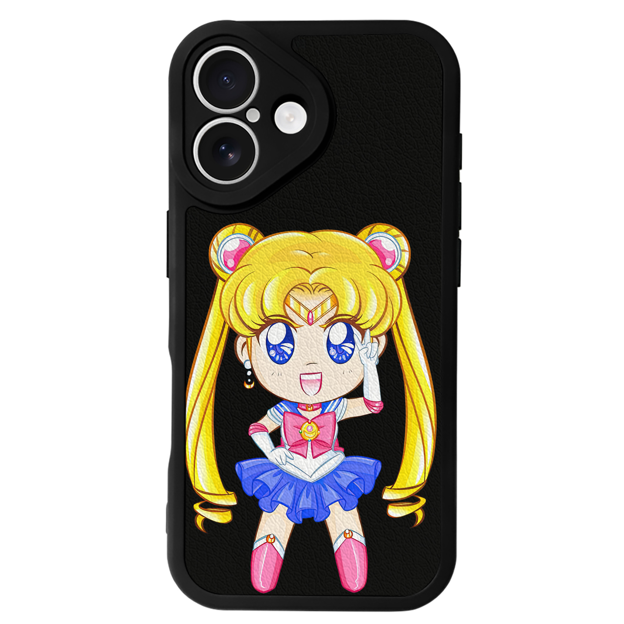 （画像用） 美少女戦士セーラームーン 月野 うさぎ つきの うさぎ Sailor Moon Tsukino Usagi 【iPhone 16シリーズ対応】シリコンスマホケース（レザー調） 材質：シリコン